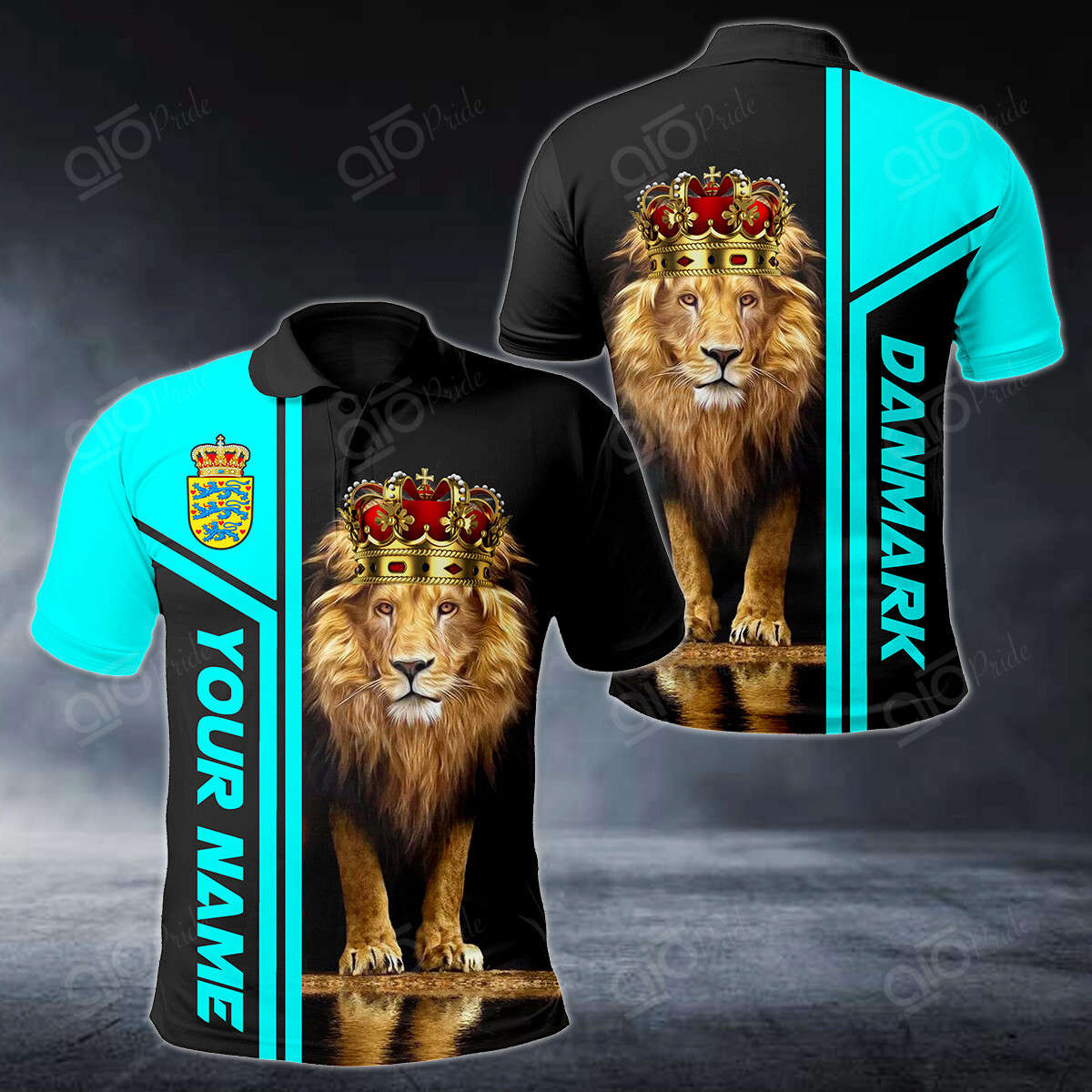 Custom Name Danmark Lion King 3D Polo Shirt For Men Sport Gift For Men Sport Gift Custom Name Danmark Lion King 3D Polo Shirt For Men Sport Gift For Men Sport Gift