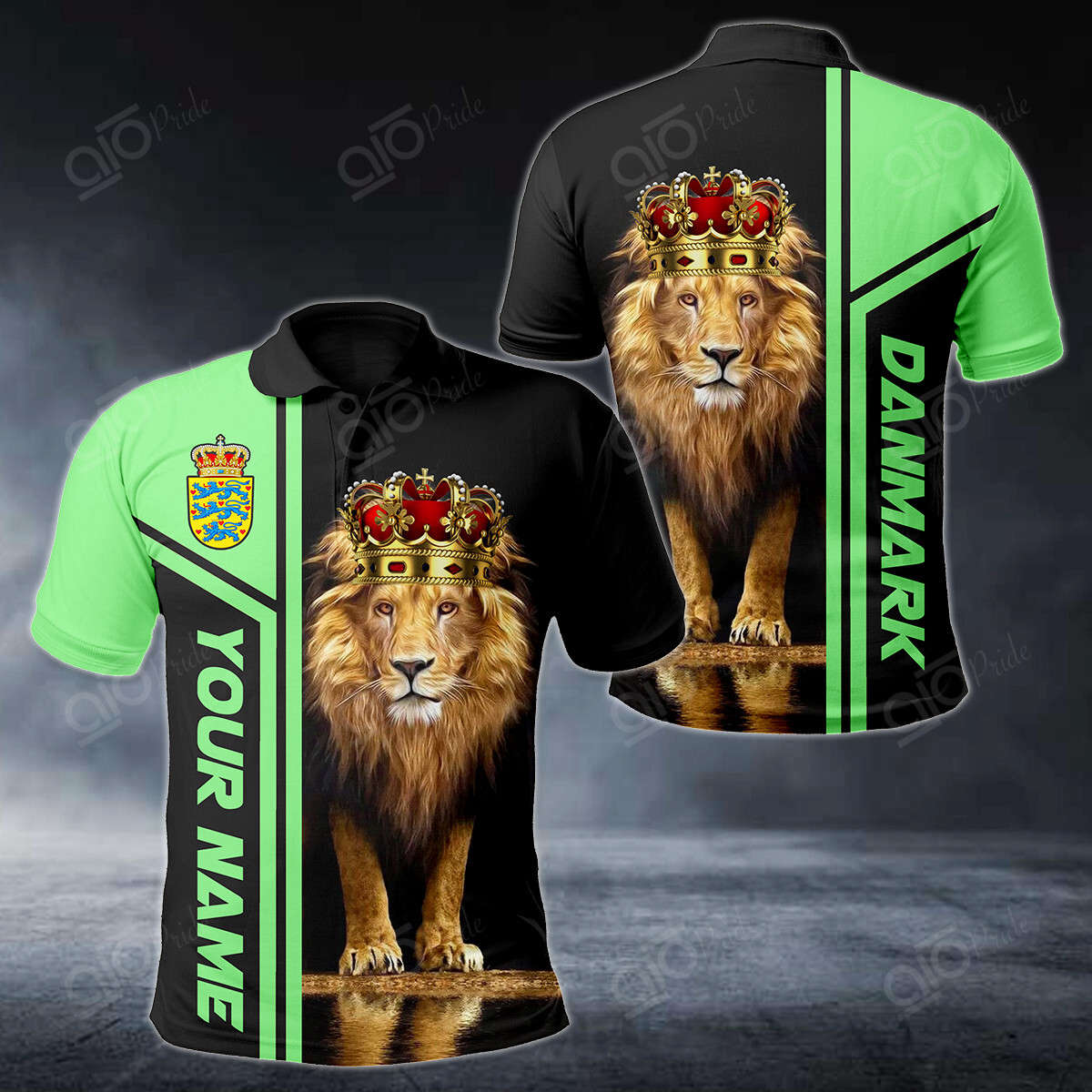 Custom Name Danmark Lion King 3D Polo Shirt For Men Sport Gift For Men Sport Gift Custom Name Danmark Lion King 3D Polo Shirt For Men Sport Gift For Men Sport Gift