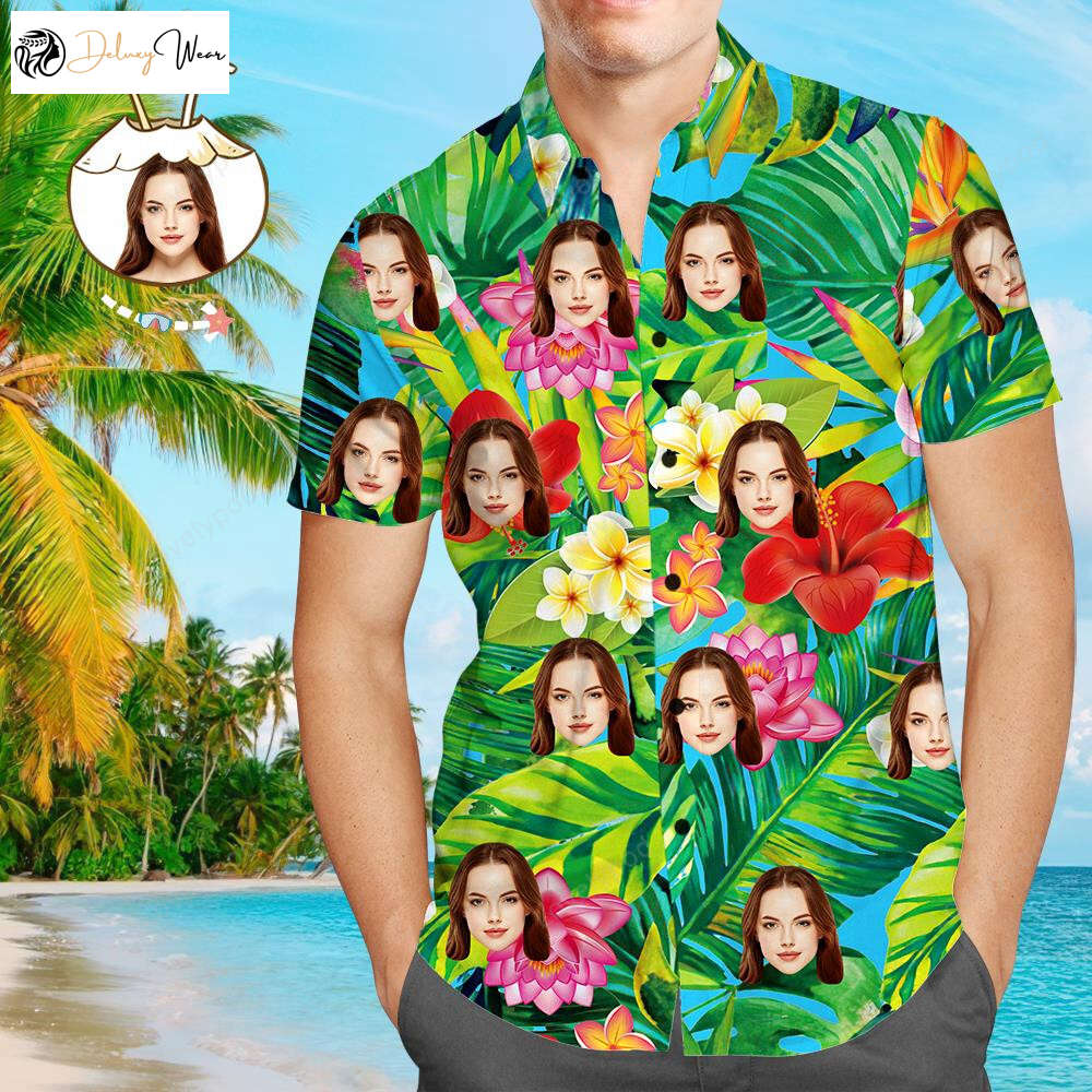 Personalized Tropical Photo Hawaiian Shirt for Men & Women – Custom Aloha Shirts