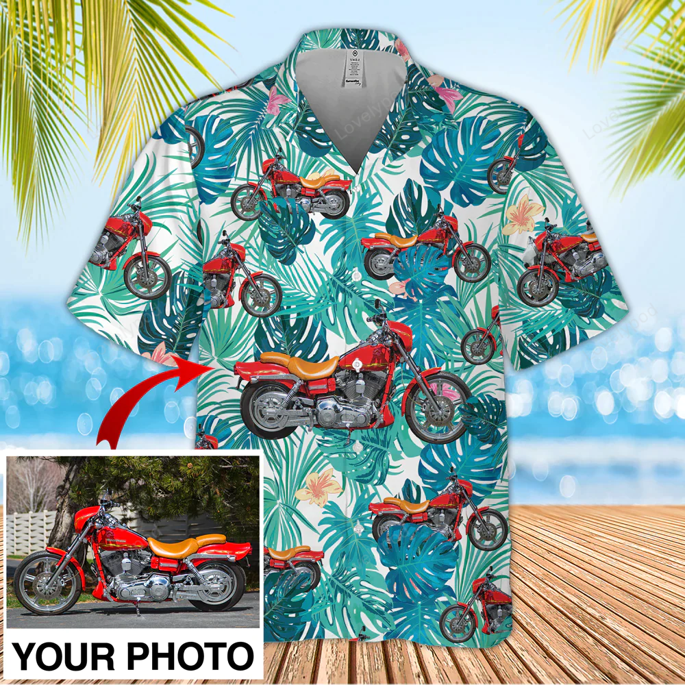 Custom Seamless Biker Hawaiian Shirt: Stylish Moto Aloha Shirt for Men & Women