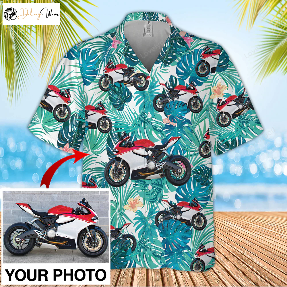 Custom Seamless Biker Hawaiian Shirt: Stylish Moto Aloha Shirt for Men & Women