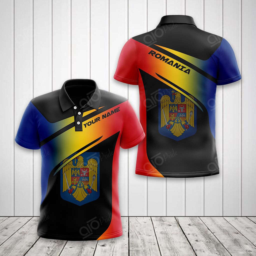– Customize Romania Flag 3D Unisex Adult Polo Shirt For Men Sport Gift For Men Sport Gift