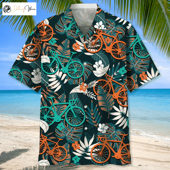 Colorful Cycling Flower Hawaiian Shirt – Funny & Stylish Biking Gift