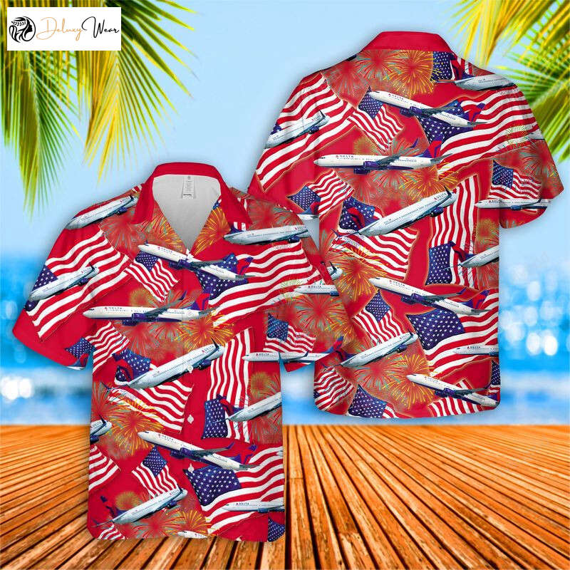 Delta Boeing 737-900ER (739) 4th Of July Hawaiian Shirt – Celebrate Independence Day in Style!
