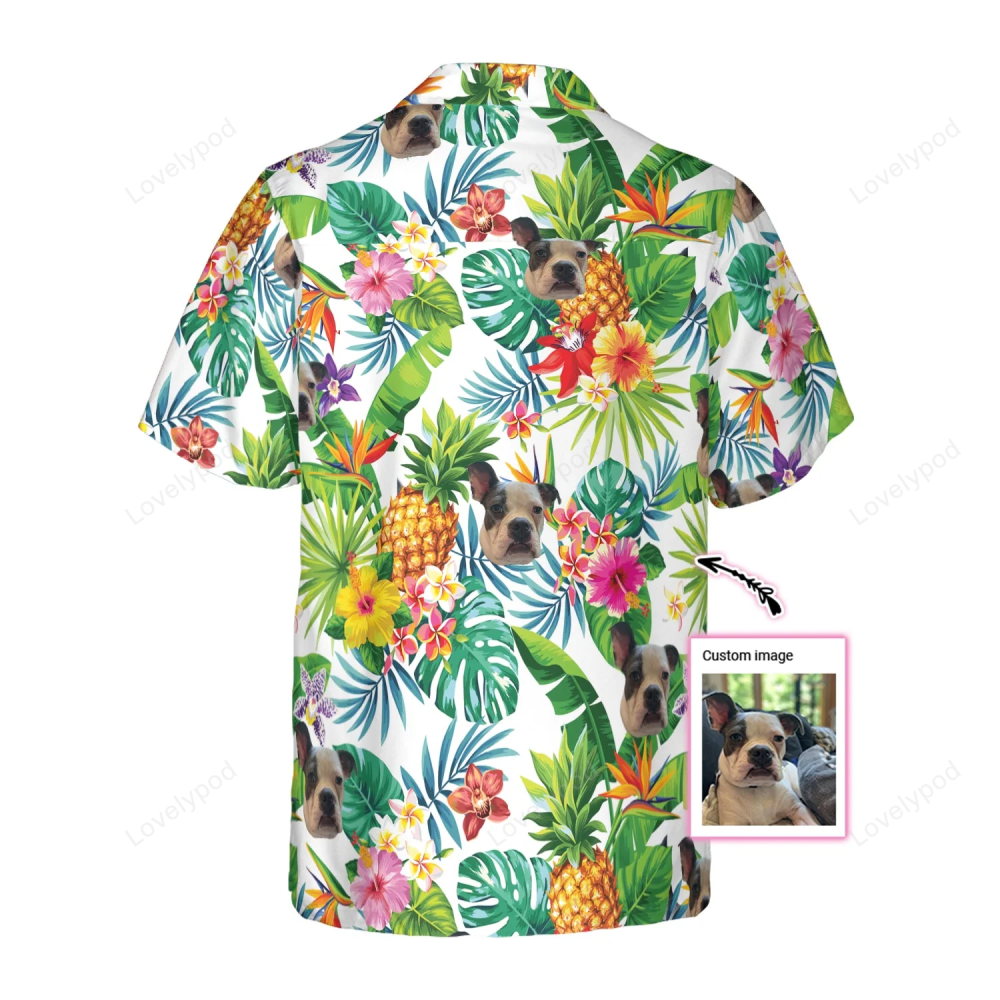 Custom Dog & Pineapple Hawaiian Shirt for Dog Lovers: Fun Tropical Design