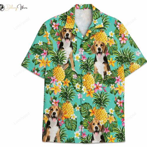 Beagle Pineapple Hawaiian Shirt – Button Up Aloha Shirt for Men & Women