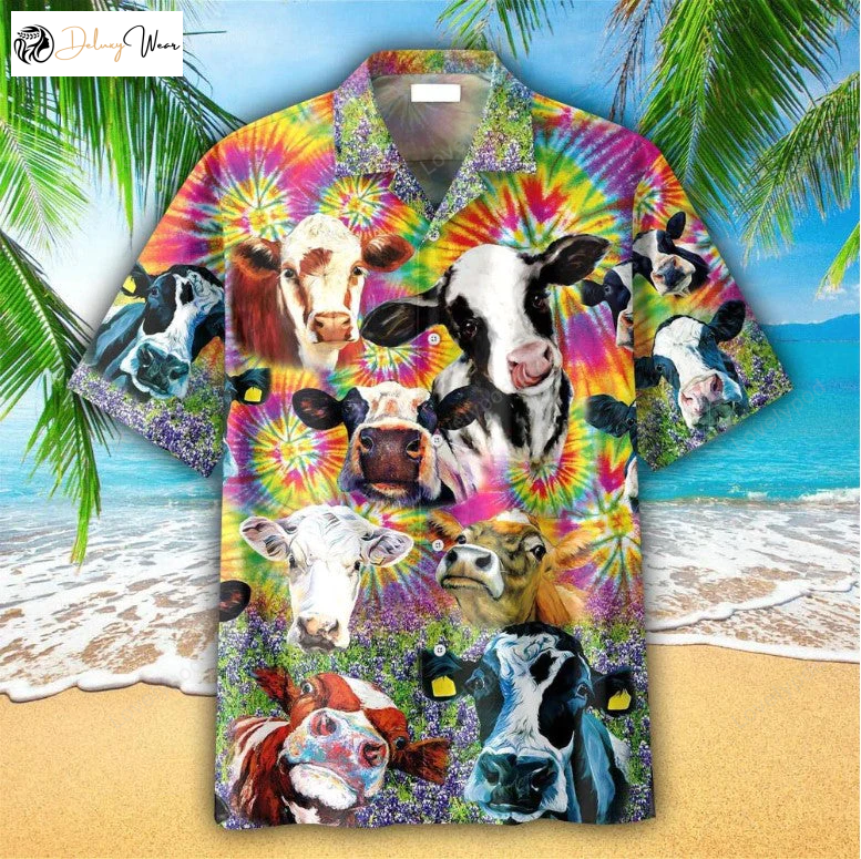 Cow Lover s Hawaiian Shirt: Men s Aloha Tropical Sleeve Summer Top
