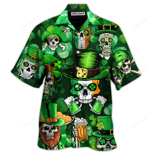 Flamingo and Beer Patrick s Day Hawaiian Shirt – Fun Gift for Men & Women