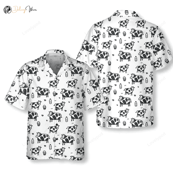 All Printed 3D Hawaiian Shirt: Funny Cow Pattern for Men & Women – Perfect Summer Gift