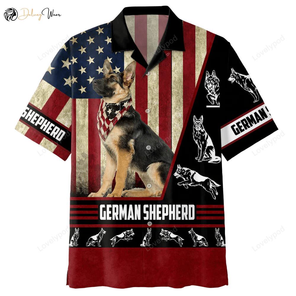 German Shepherd American Hawaiian Shirt: Perfect Summer Gift for Dog Lovers