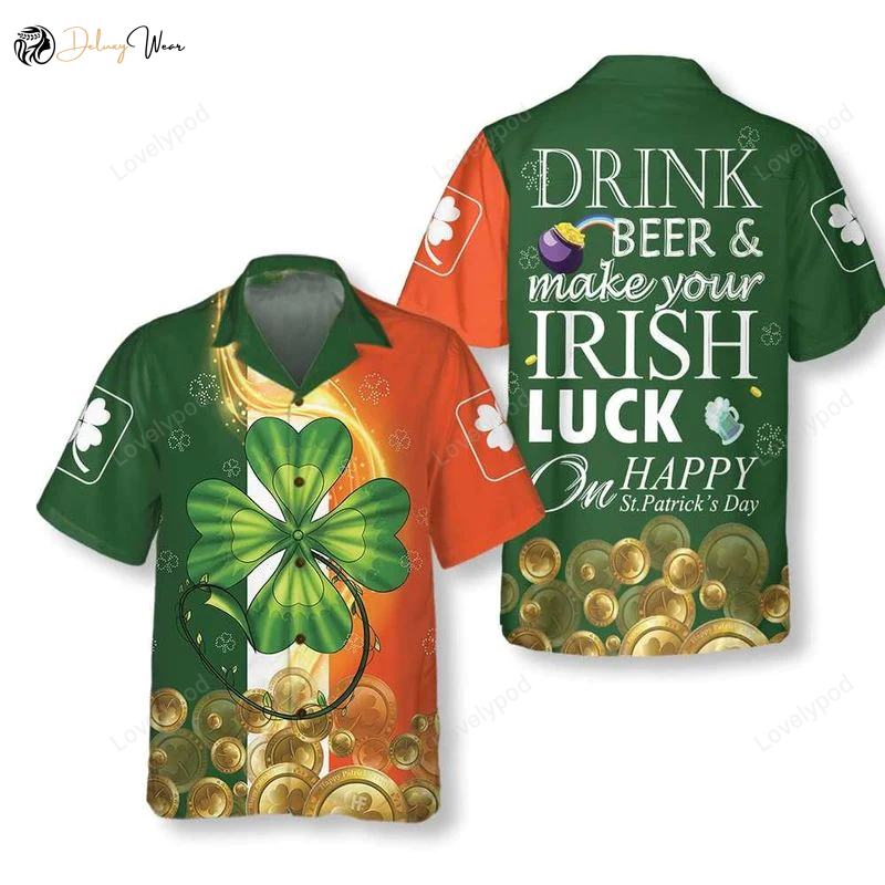 Hawaiian Aloha St Patrick s Day Shirt: Beer Irish Luck & Style!