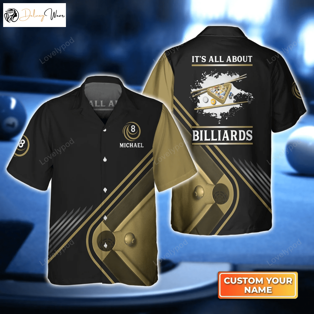 Personalized Name Billiards Hawaiian Shirt – Perfect Summer Gift for Billiard Lovers!