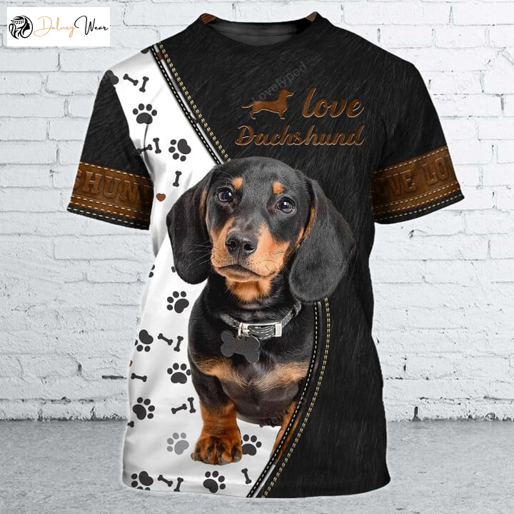 Love Dachshund 3D Shirt Hawaiian Shirt Hoodie & Zipper Hoodie – Dog Shirt For Humans