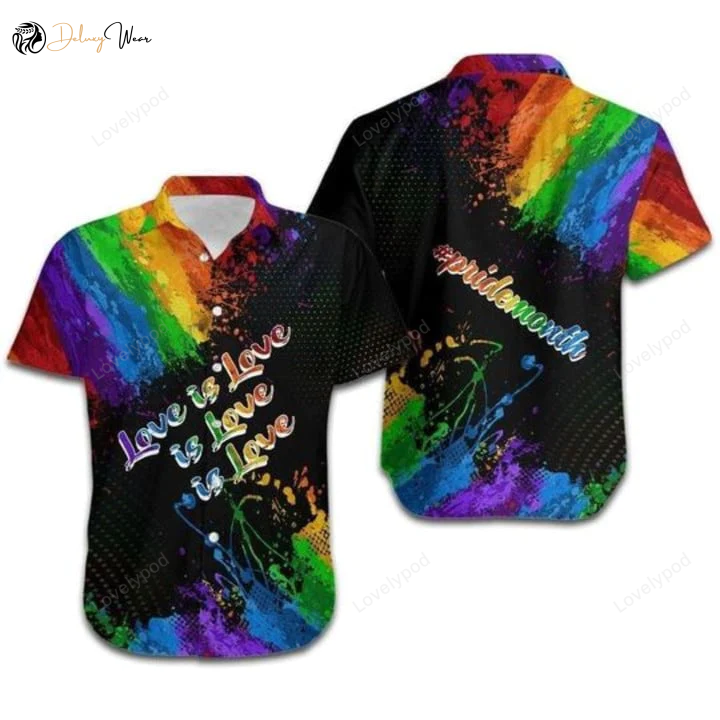 Love is Love LGBT Pride Hawaiian Shirt – Rainbow 3D Printed Summer Gift