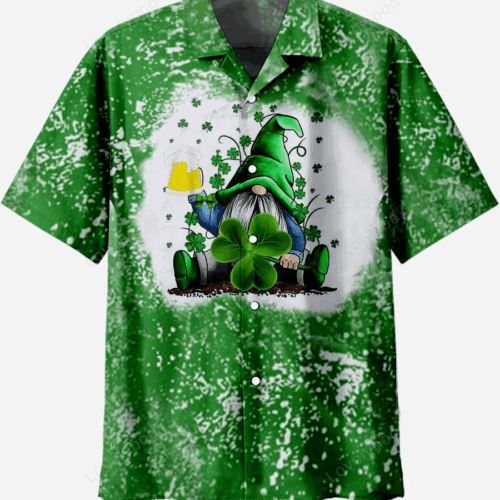 Lucky Clover & Skull Creative Hawaiian Shirt for St Patrick s Day Trendy & Unique Design