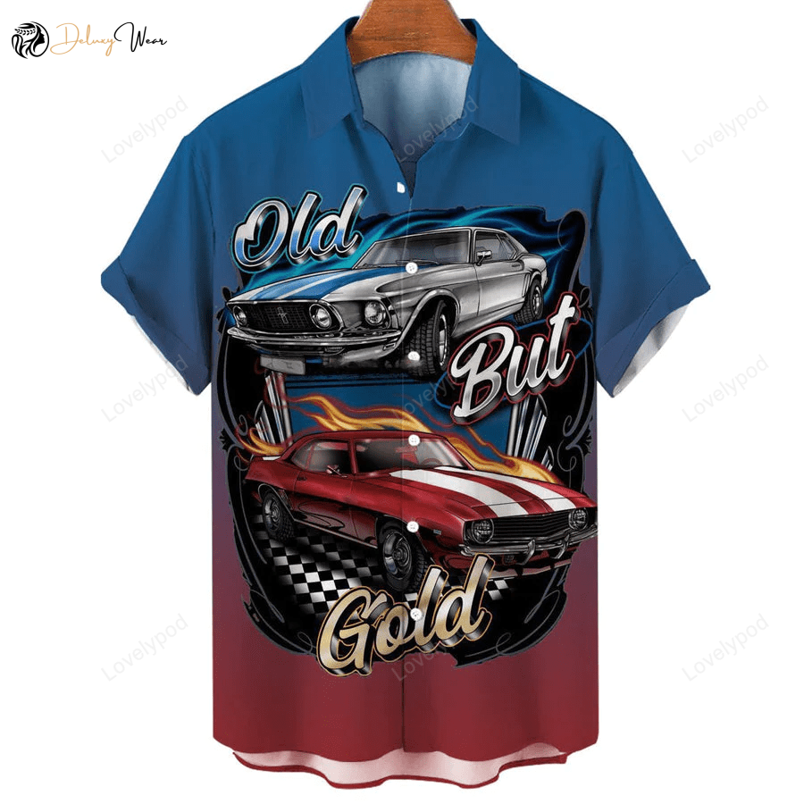 Men s Casual Holiday Car Short Sleeve Shirt – Vintage Hawaiian Shirts for a Stylish Summer