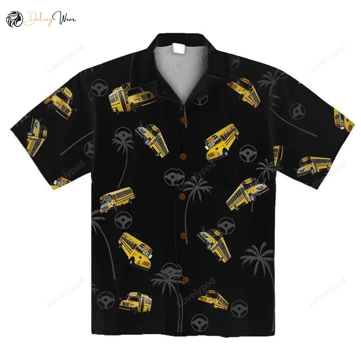 Men s 3D Hawaiian Bus Driver Shirt: Unique Gift for Bus Drivers