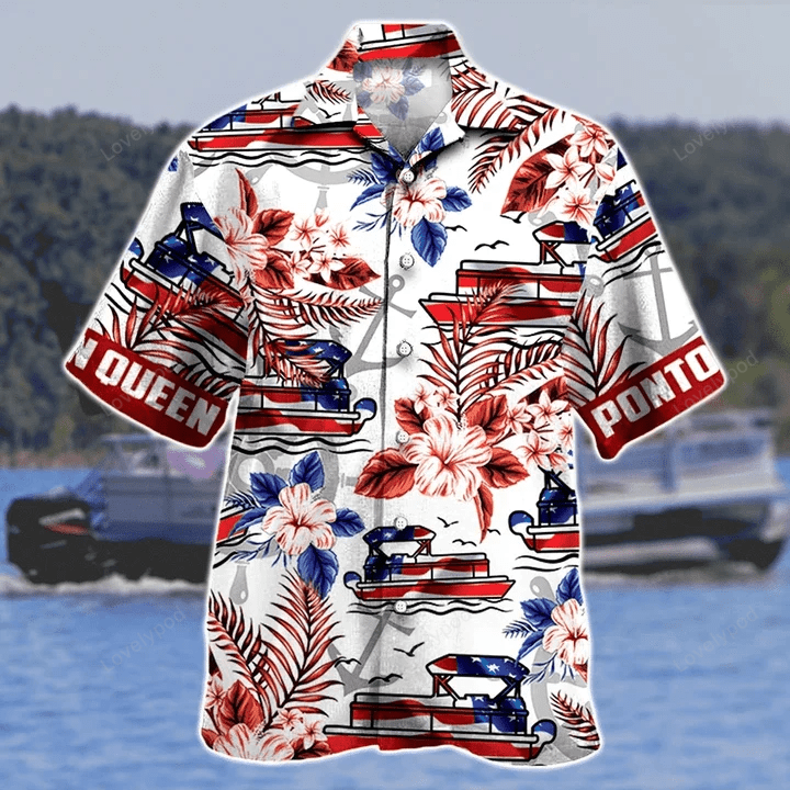 Shop the Vibrant Multicolor Aloha Hibiscus Pontoon Queen Hawaiian Shirt