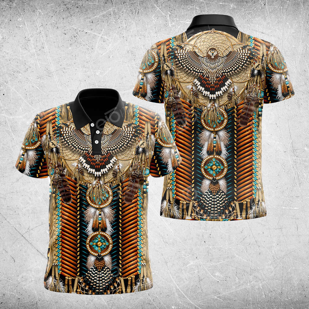Native American 3D Polo Shirt For Men Sport Gift For Men Sport Gift