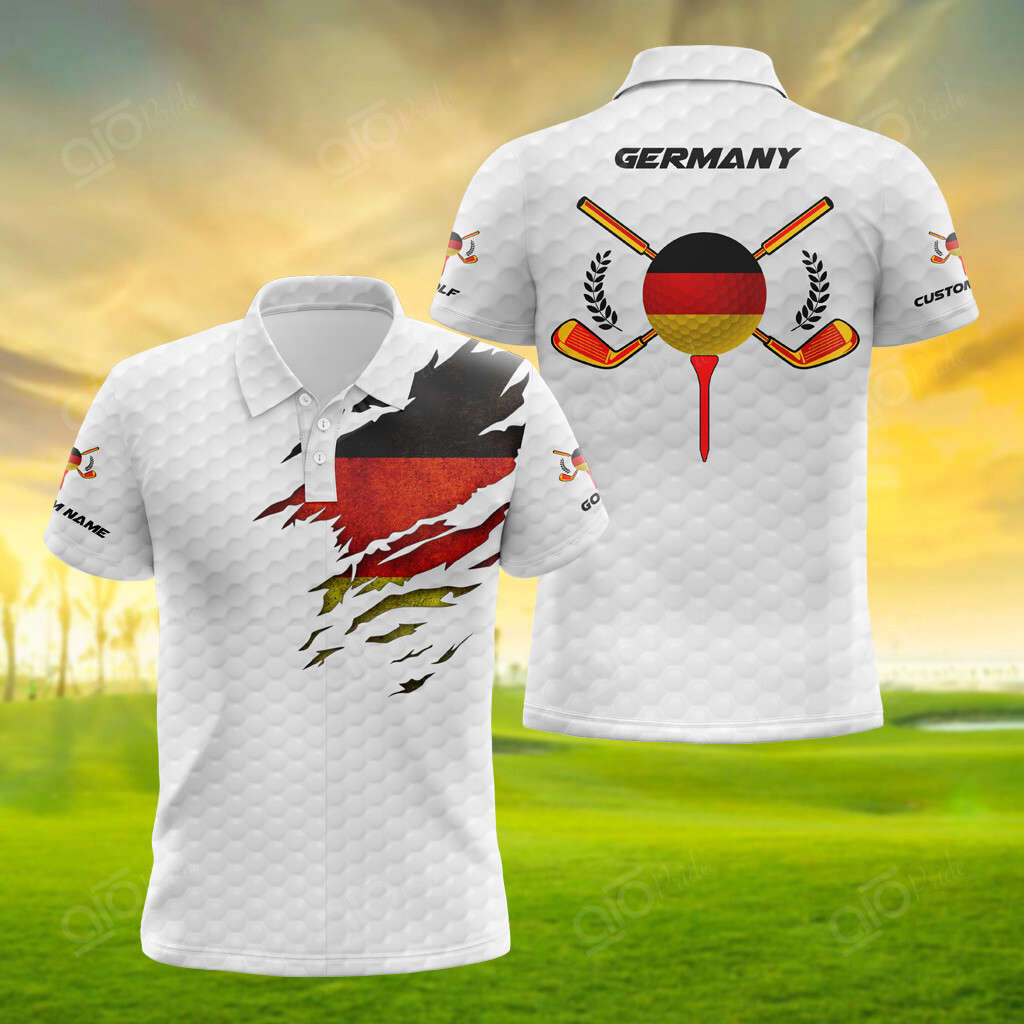 New Custom Name Germany Golf 3D Polo Shirt For Men Sport Gift For Men Sport Gift