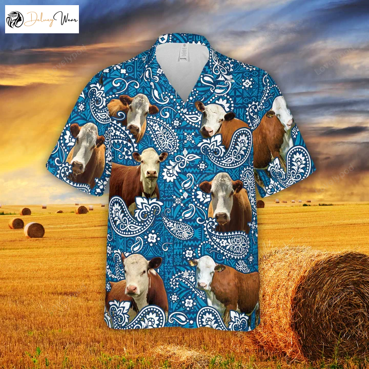 Paisley Pattern Limousin All Over Printed 3D Hawaiian Shirt – Stylish Summer Gift for Men & Women