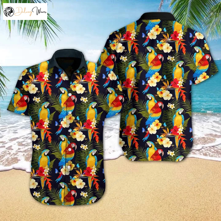 Parrot Flower Hawaiian Shirt: Embrace Nature s Beauty with Stunning Design