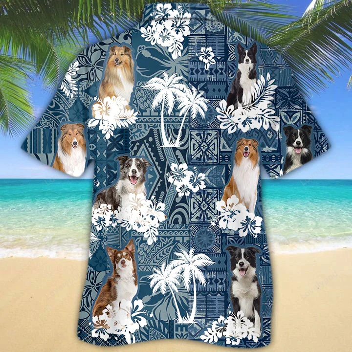 Custom Dog Aloha Shirt: Collie Hawaiian Print for Dog Lovers