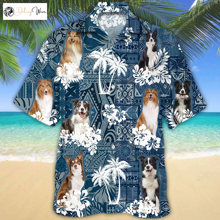 Custom Dog Aloha Shirt: Collie Hawaiian Print for Dog Lovers