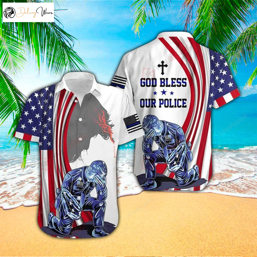 God Bless Our Police Hawaiian Shirt – Perfect Gift for Police