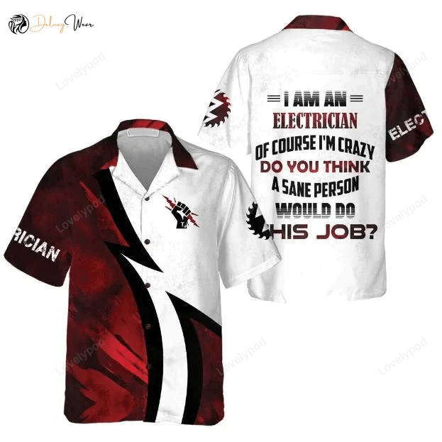 Unique Electrician Halloween Gift Ideas: Proud to Be an Electrician Hawaiian Shirt