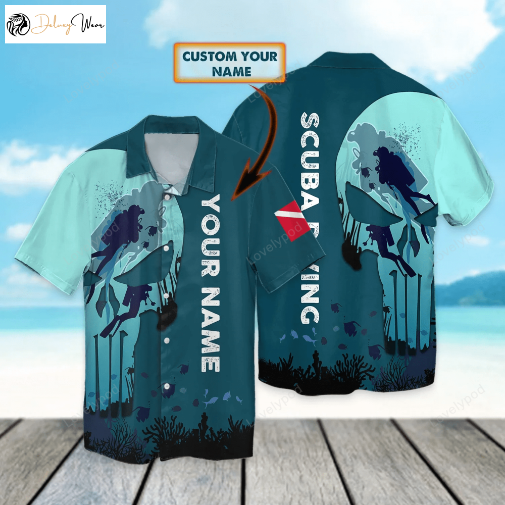 Custom 3D Hawaiian Shirt – Scuba Diving Hawaii – Perfect Gift for Hawaii Scuba Divers!