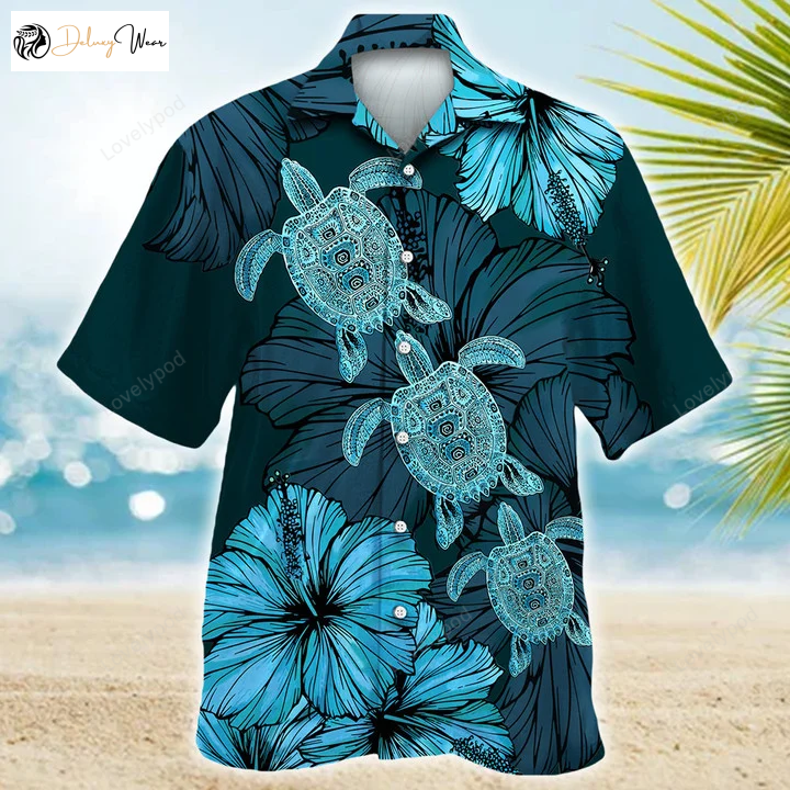 Sea Turtles Hawaiian Shirt: Summer Beach Nature Lover Gift Activist Aloha