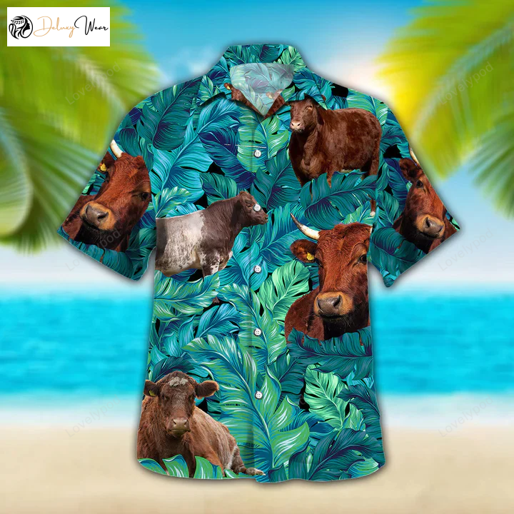 Shorthorn Tropical Hawaiian Palm Leaves 3D Hawaiian Shirt – Vibrant All Over Print