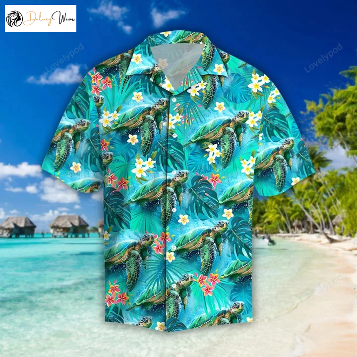 Spring Turtle Hawaiian Shirt: Aloha Gift for Summer Lovers – Turtle Hawaii Tshirt