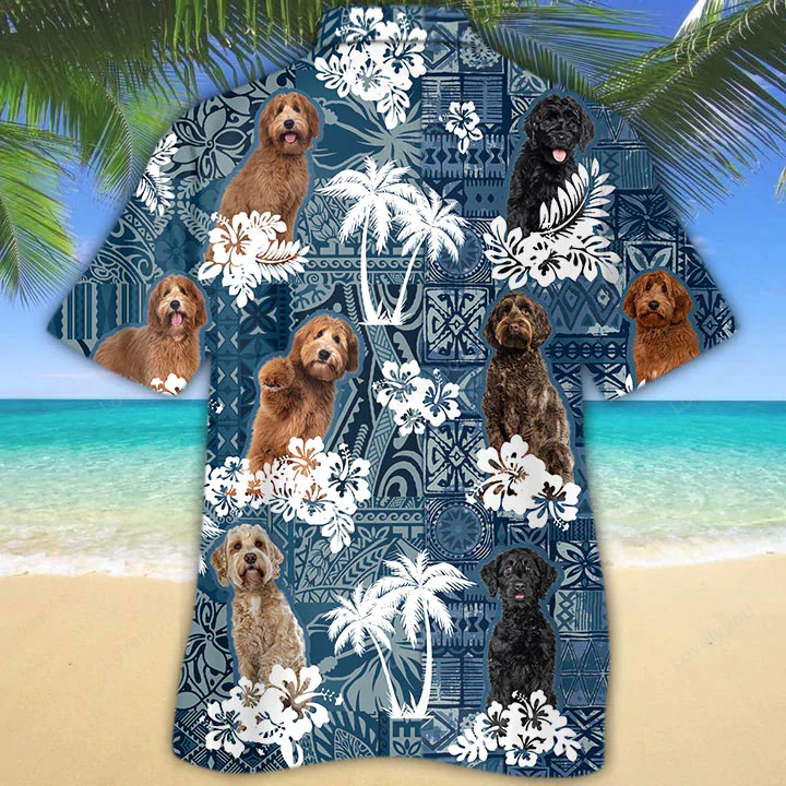 Floral Labradoodle Hawaiian Shirt: Short Sleeve Aloha Shirt for Men & Women – Perfect Summer Gift