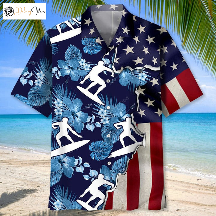 Hawaiian Surfing Nature Shirt: Aloha Short Sleeve Beach Holiday Casual Shirts