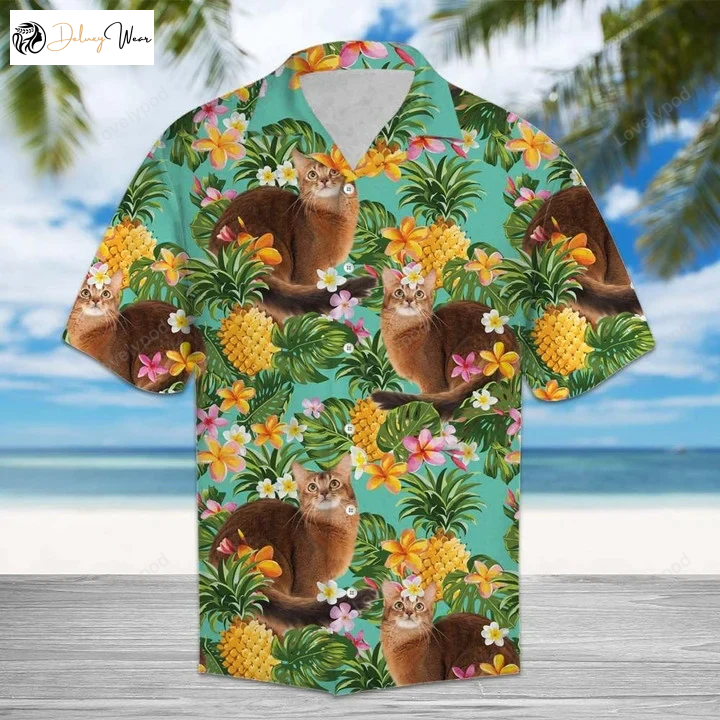 Exotic Tropical Pineapple & Plumeria Hawaiian Shirt: Vibrant Somali Design