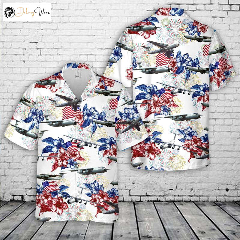 US Air Force C-141 Starlifter Hawaiian Shirt: Show Your Patriotic Style!