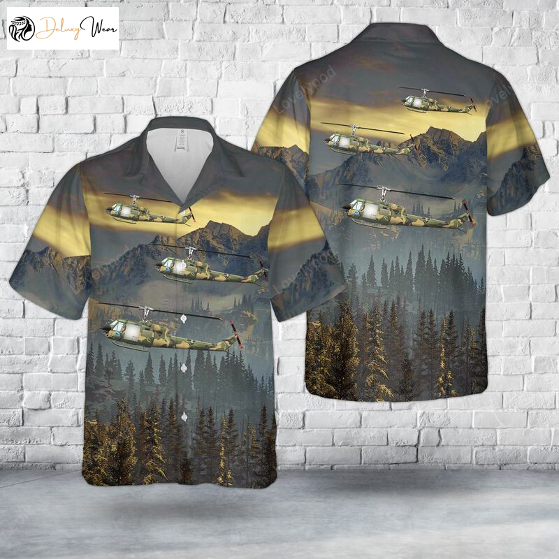 Authentic US Army 335th Assault Helicopter UH-1B Hawaiian Shirt – Limited Edition