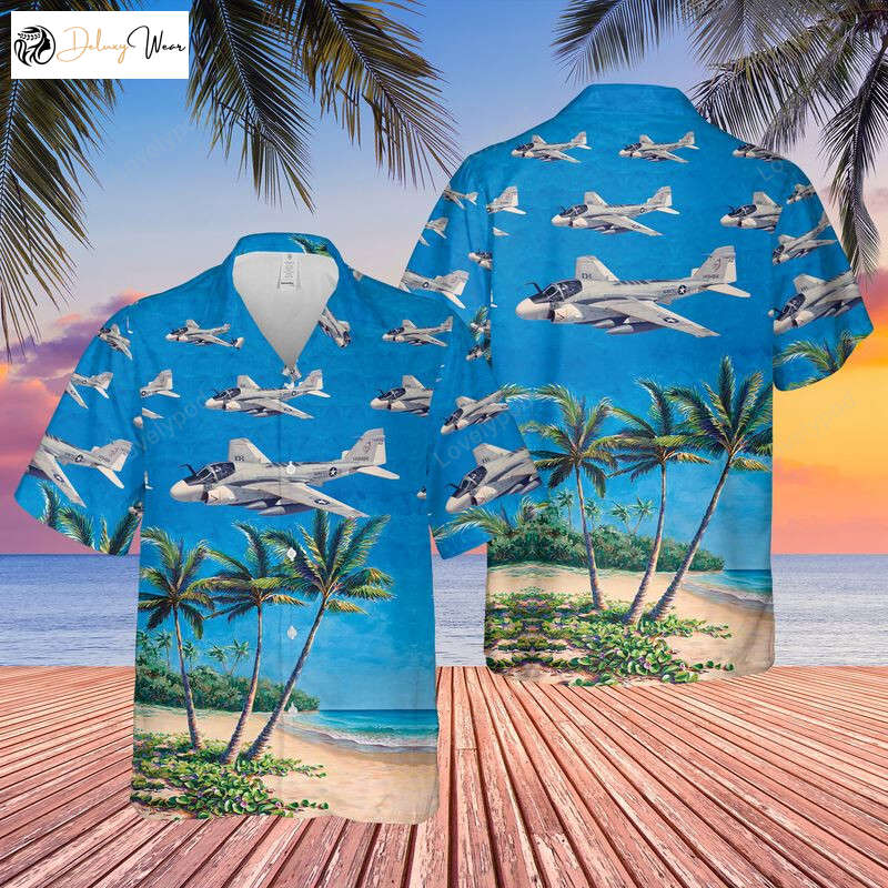 Shop Stylish US Navy Grumman A-6 Intruder Hawaiian Shirt – Perfect for Men in Hawaii!
