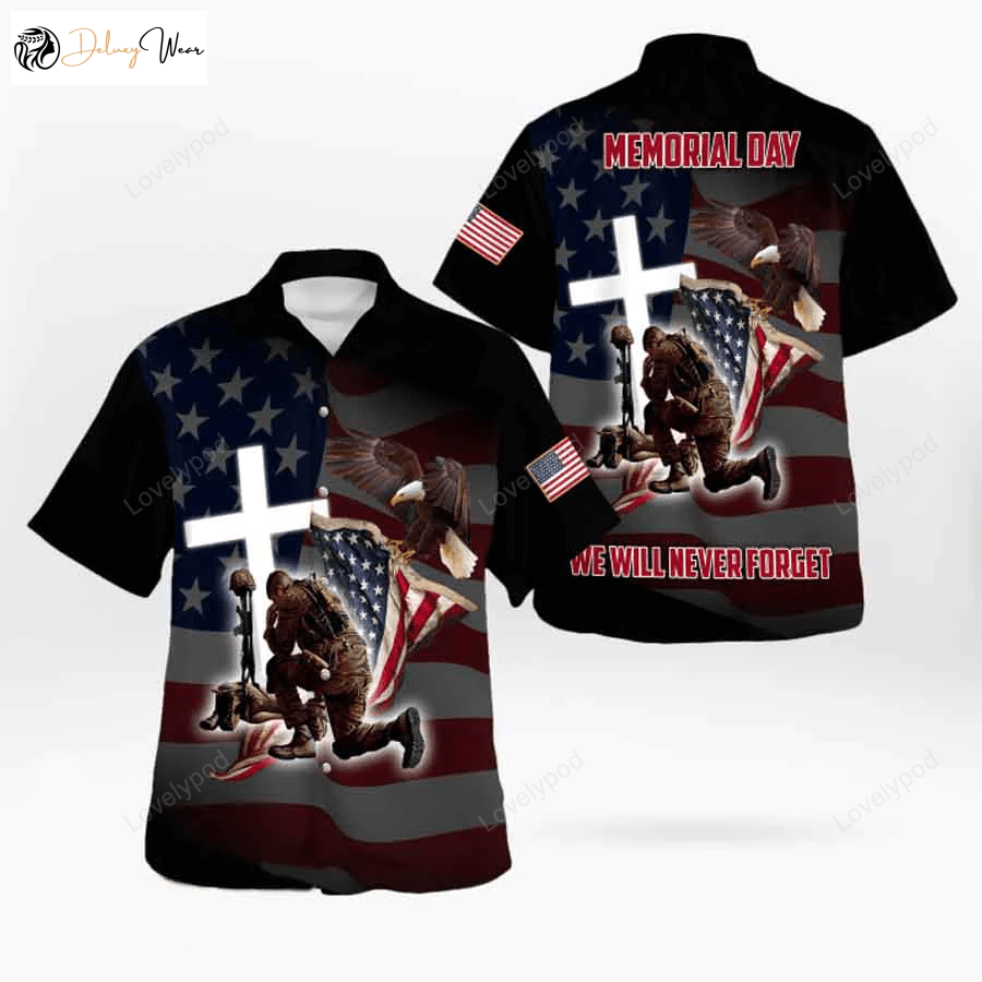US Veteran Memorial Day Hawaiian Shirt: Never Forget – Shop Veteran Hawaii Shirt Now