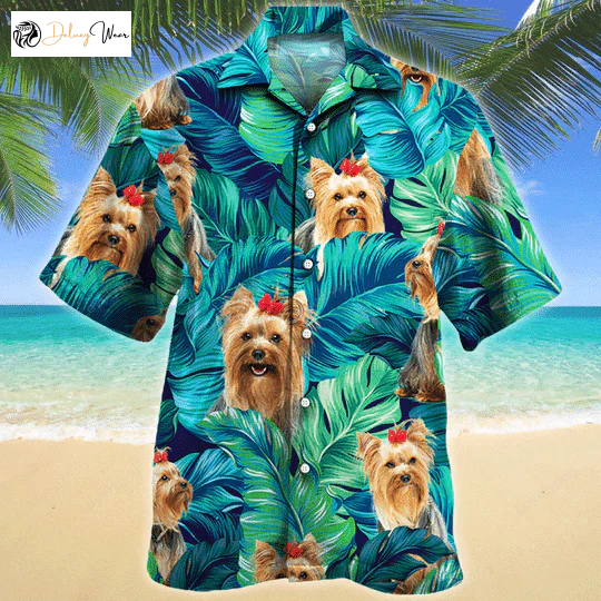 Summer-ready Yorkshire Terrier Dog Lovers Hawaiian Shirt – Vibrant 3D Print