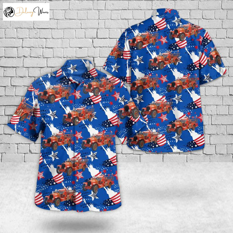 Vintage 1923 La France Fire Engine Hawaiian Shirt – Perfect for Men and Women on 4th of July!