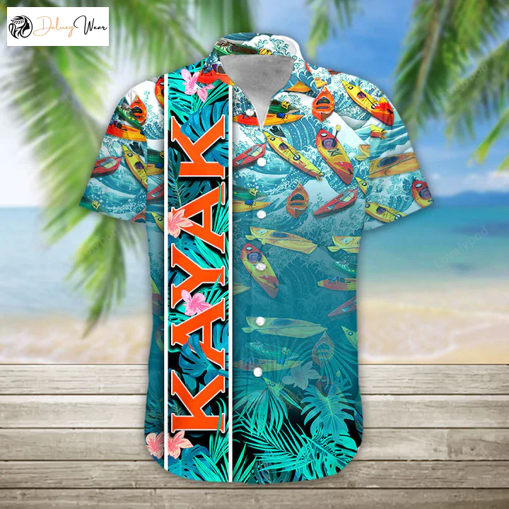 Explore Paradise with 3D Kayak Hawaii Shirt – Men s Hawaiian Aloha Beach Shirt