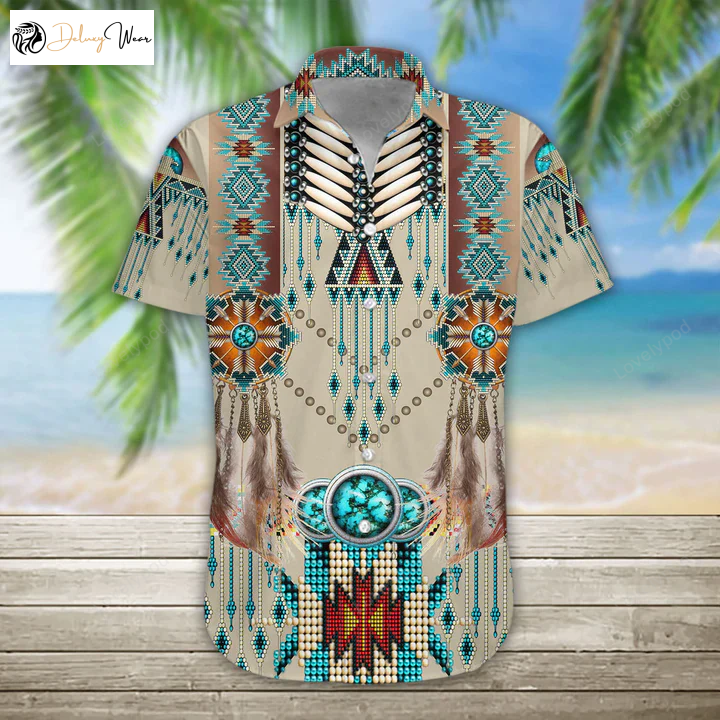 3D Native American Hawaii Shirt – Hawaiian Shirts for Men Print Button Down