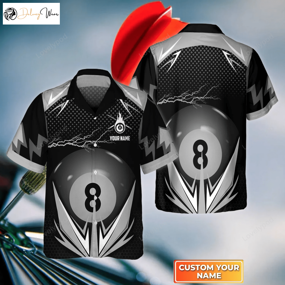 Get Ready to Thunder with 8 Ball Pool Hawaiian Shirt – Perfect Gift for Billiard Players!