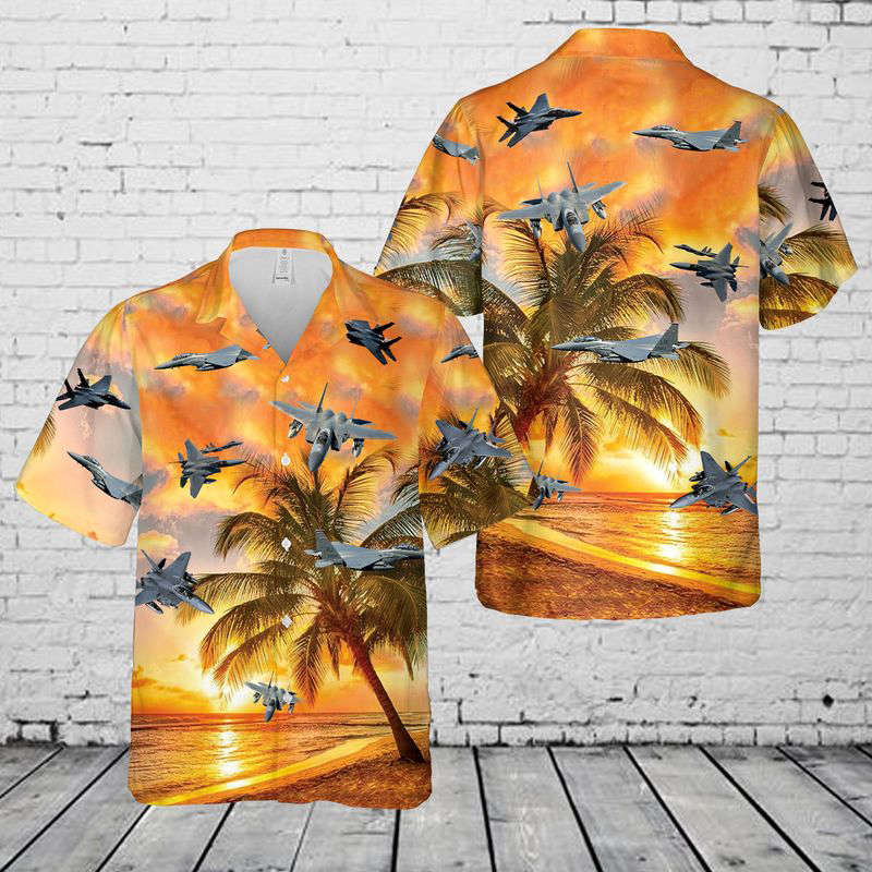 Air Force McDonnell Douglas F-15 Eagle Hawaiian Shirt Gift for Men Dad Father Gift for Men Dad Father