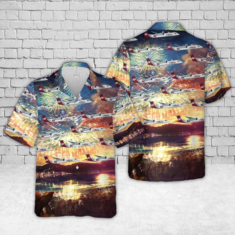 Alaska Airlines Q400 UM Hawaiian Shirt Gift for Men Dad Father Gift for Men Dad Father