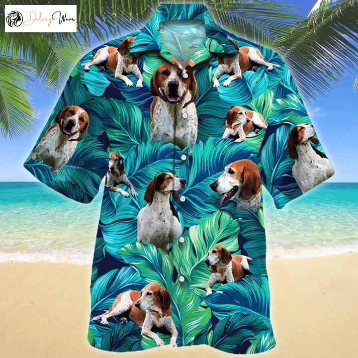 Shop the Perfect American English Coonhound Dog Lovers Hawaiian Shirt for Summer Beach Vibes!