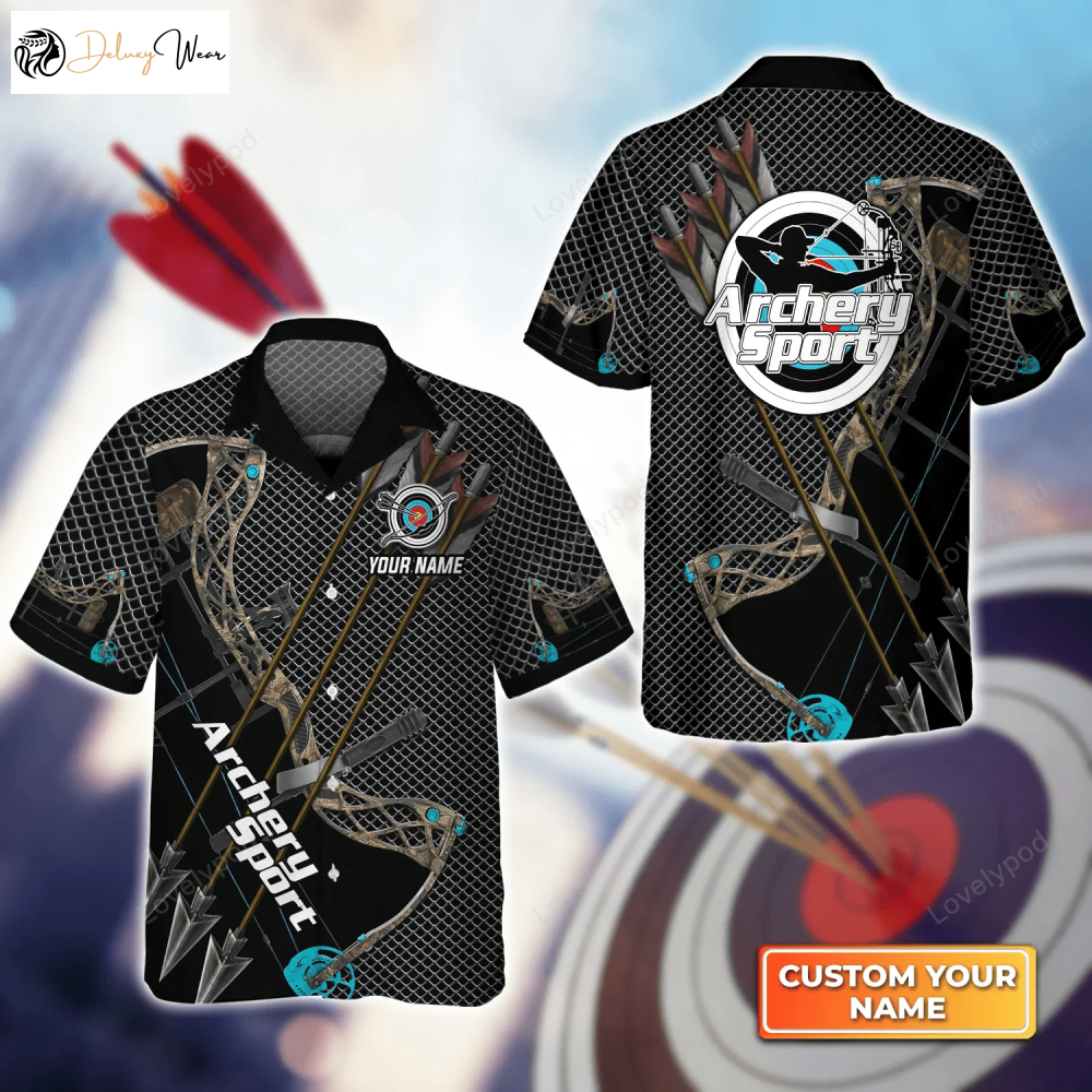 Customized Archery Metal Mesh 3D Hawaiian Shirt – Perfect Gift for Archer Sport Enthusiasts